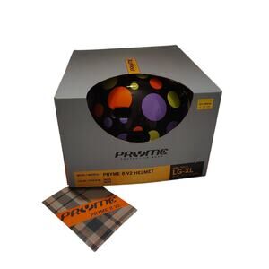 Pryme Bicycle Helmet New Size Large-XL 22.5-23.5 inches Black Polka Dots 8 V2